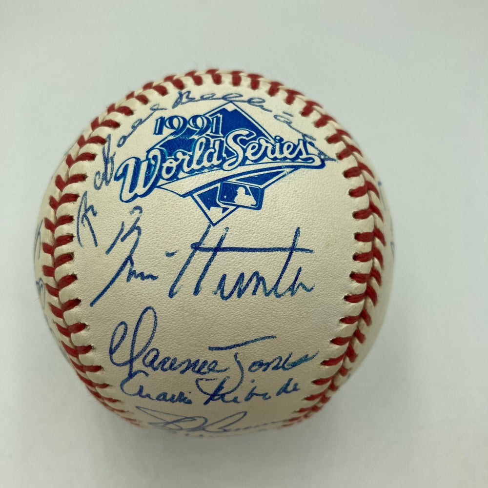 1991 Atlanta Braves NL Champs Team Signed World Series Baseball 31 Sigs JSA COA