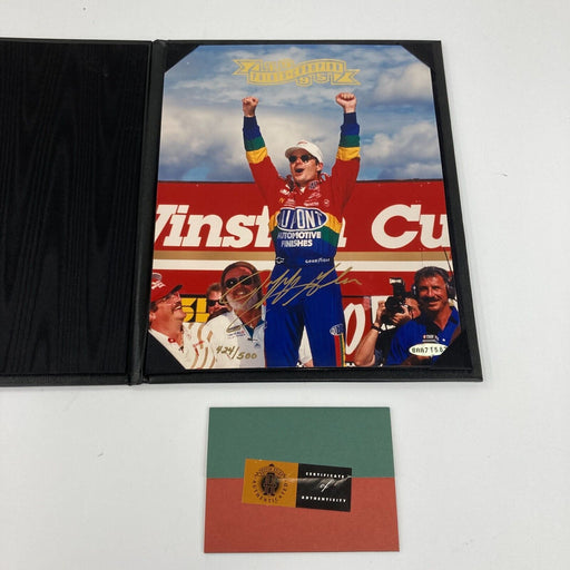 Jeff Gordon Signed 8x10 Photo UDA Upper Deck LOA & Leather Case NASCAR