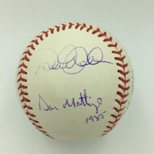Derek Jeter Yogi Berra Mattingly Ford Rizzuto Yankees MVP's Signed Baseball PSA