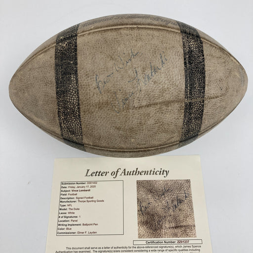 Vince Lombardi Single Signed Autographed 1960's Football JSA COA RARE
