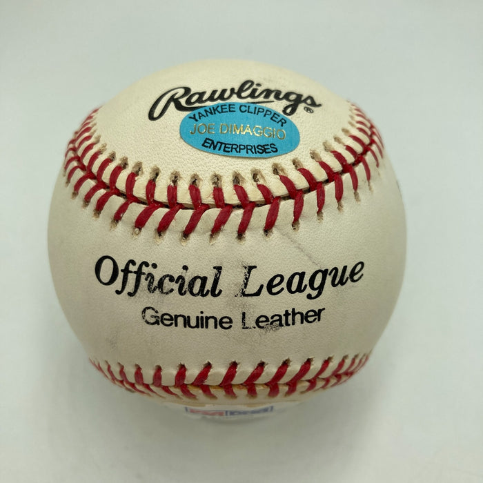 Beautiful Joe Dimaggio Signed American League Baseball PSA Graded MINT 9