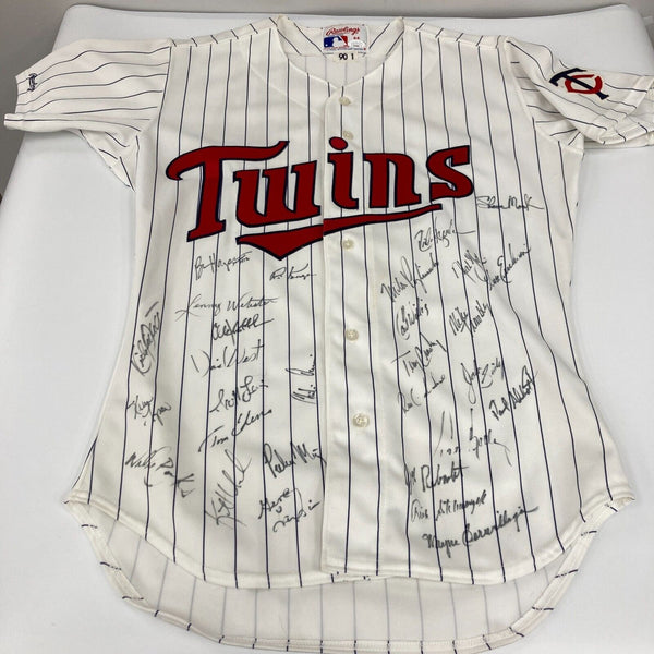 1992 Minnesota Twins Team Signed Game Issued Jersey 29 Sigs Kirby Puckett JSA