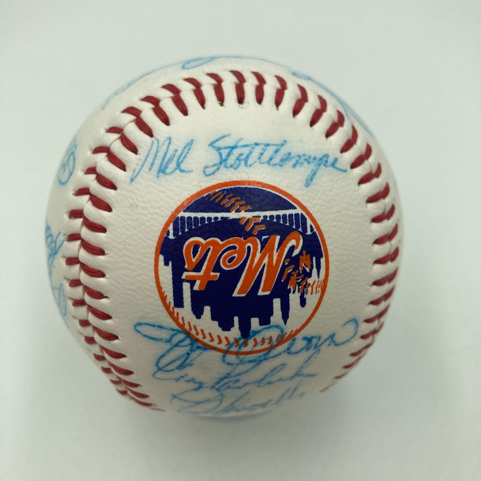 Vintage 1986 New York Mets World Series Champs Team Signed Baseball JSA COA