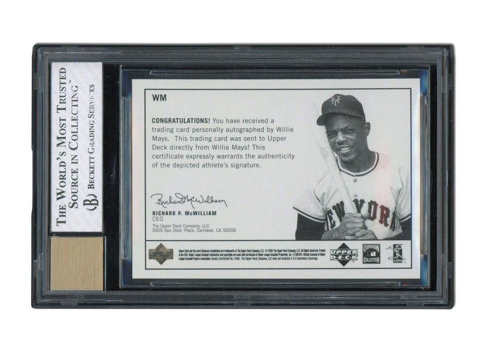 1999 Upper Deck Century Legends Willie Mays Auto 25/100 BGS 8 Auto 10