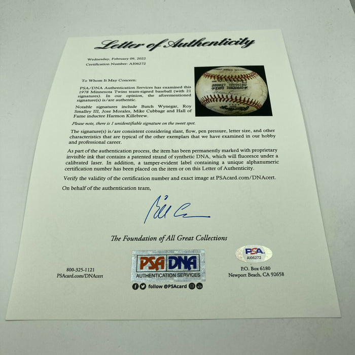 1978 Minnesota Twins Team Signed Official National League Baseball PSA DNA COA