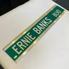 Ernie Banks Twice Signed 6x30 Street Sign Ernie Banks BLVD JSA COA