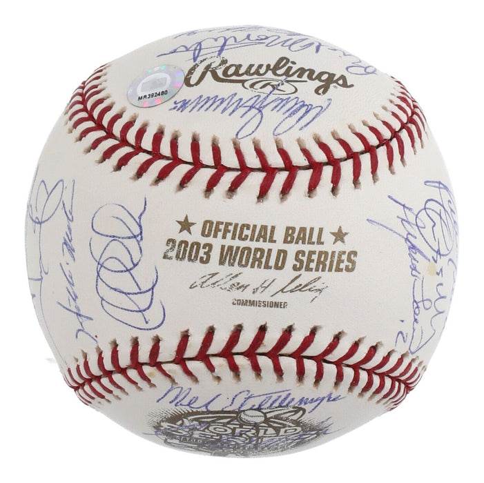 2003 New York Yankees Team Signed World Series Baseball Derek Jeter MLB Hologram