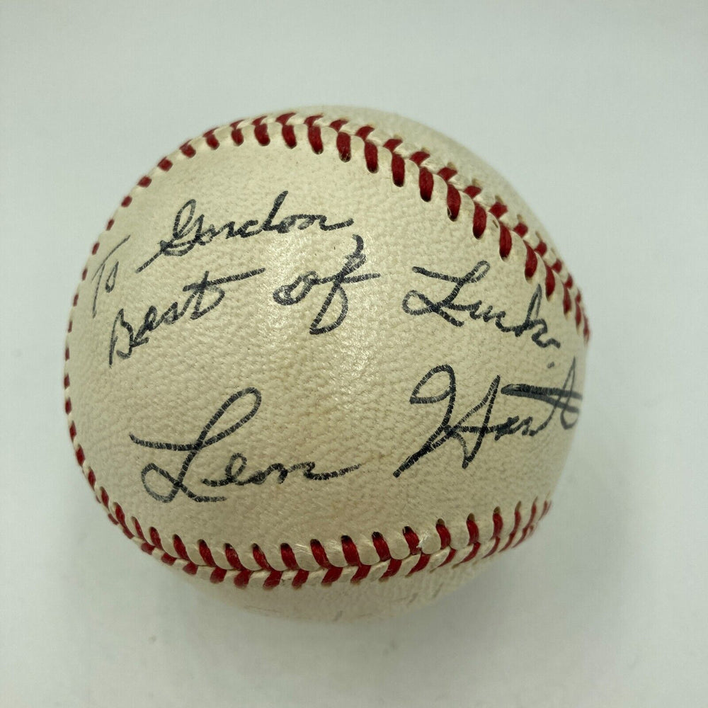 Leon Hart Signed Vintage American League Baseball Heisman Trophy Winner JSA