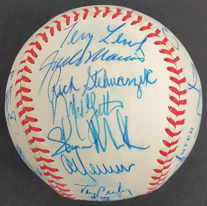 1991 Minnesota Twins World Series Champs Team Signed Baseball JSA COA 31 Sigs