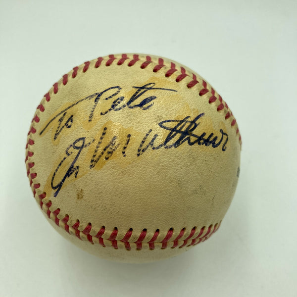 Eddie Mathews Playing Days Signed Vintage 1950's Baseball With JSA COA