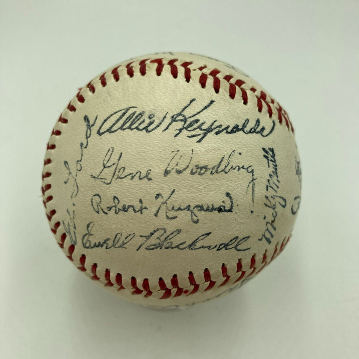 1950's New York Yankees Facsimile Team Signed Vintage Baseball Mickey Mantle