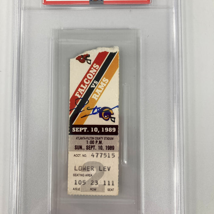 Deion Sanders Signed NFL Debut Ticket September 10, 1989 PSA DNA Auto MINT 9