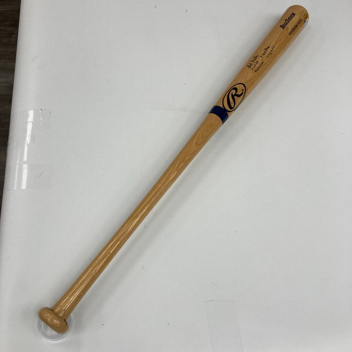 Bob Feller Signed Heavily Inscribed STATS Baseball Bat Beckett & RJ COA