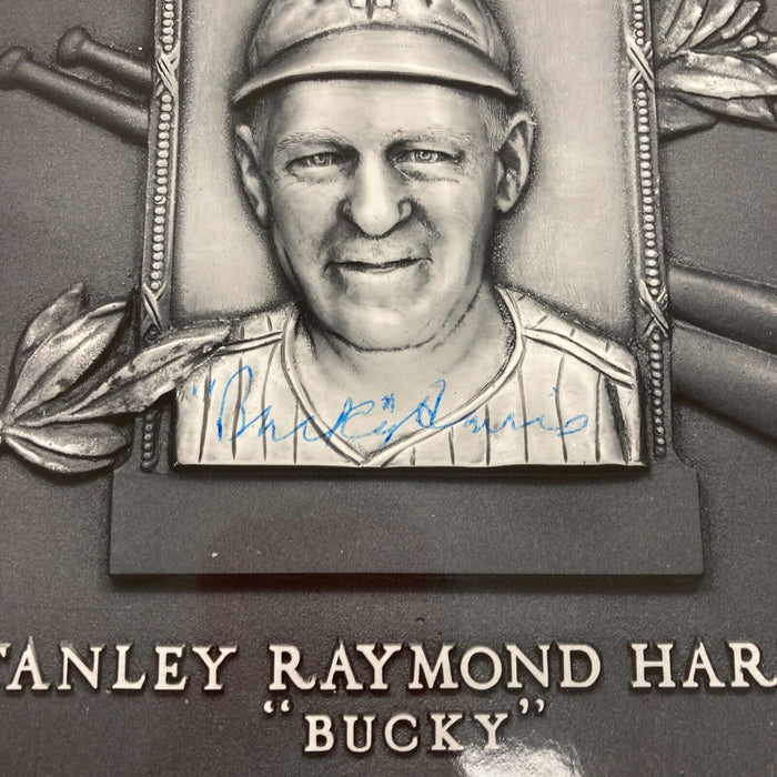 Bucky Harris Signed 8x10 Hall Of Fame Plaque Photo JSA COA