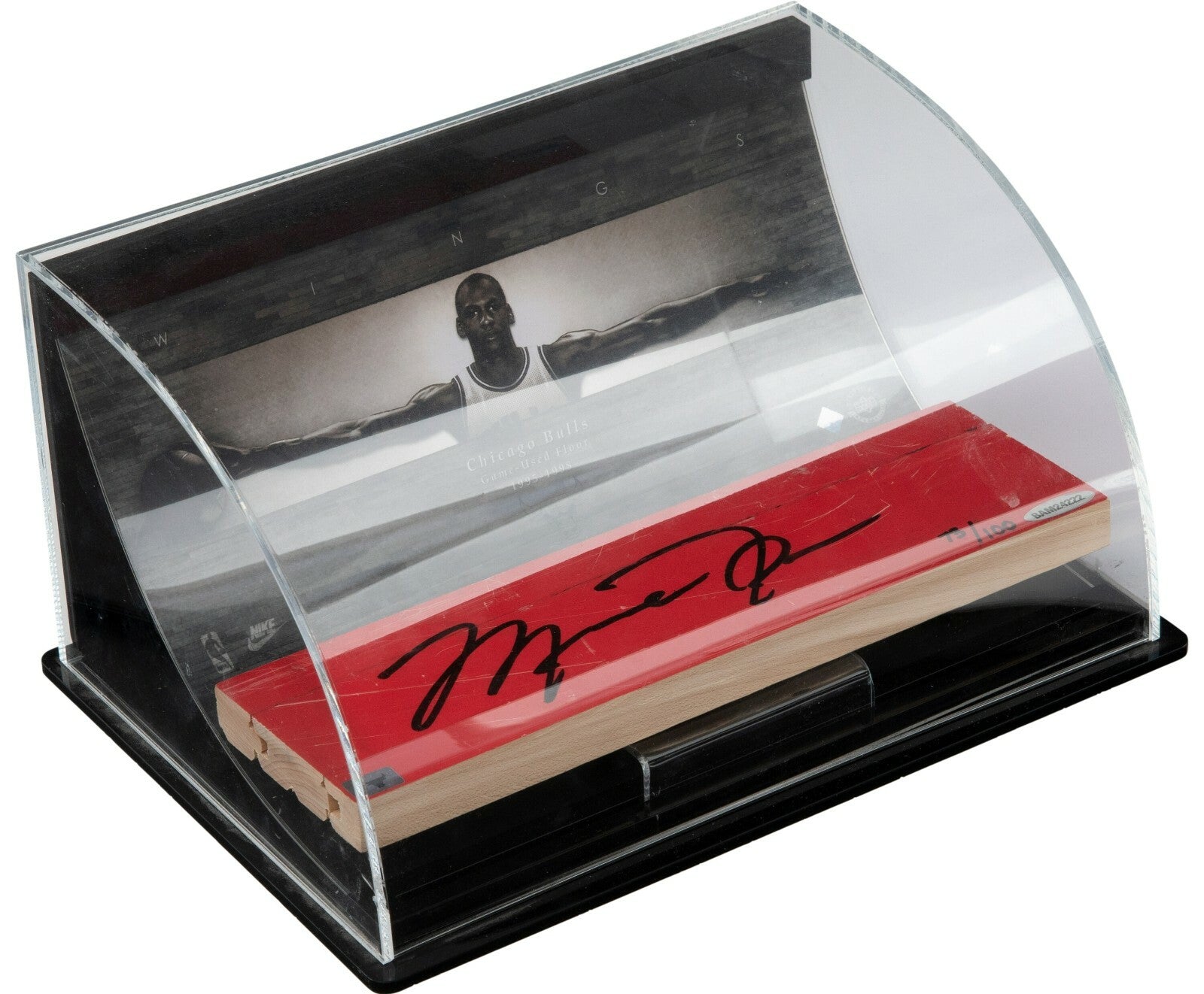 Beautiful Michael Jordan Signed Bulls Game Used Floor Wings Display UDA & PSA