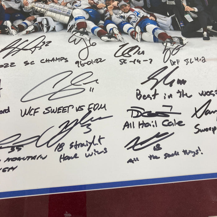 2022 Colorado Avalanche Stanley Cups Champs Team Signed 16x20 Photo Beckett COA