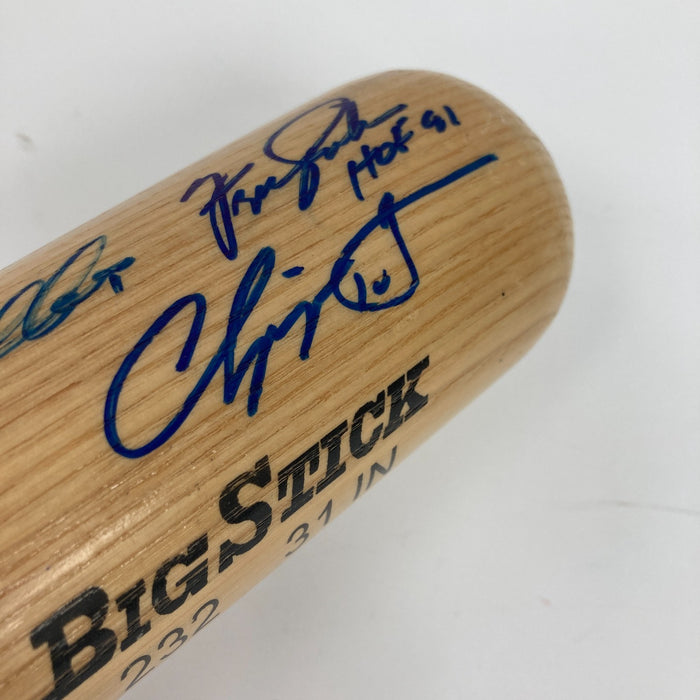 Hall Of Fame Multi Signed Baseball Bat 25 Sigs Chipper Jones JSA COA