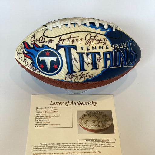 2005 Tennessee Titans Team Signed Football With Steve McNair JSA COA