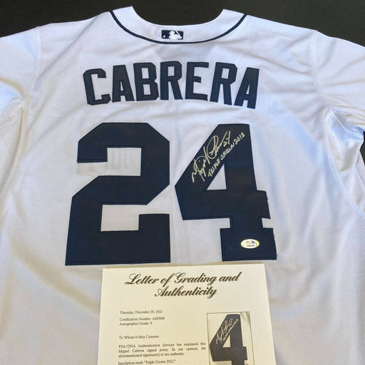 Miguel Cabrera 2012 Triple Crown Signed Detroit Tigers Jersey PSA DNA MINT 9