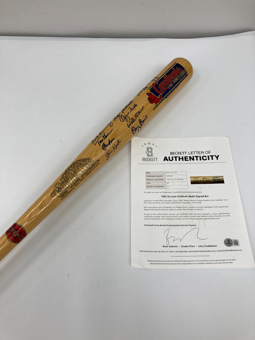 1982 St Louis Cardinals World Series Champs Team Signed Baseball Bat Beckett COA