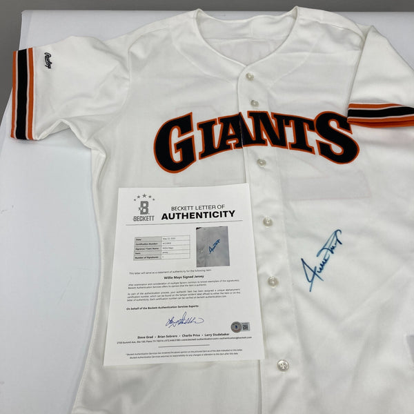 Willie Mays Signed San Francisco Giants Rawlings Game Model Jersey Beckett COA