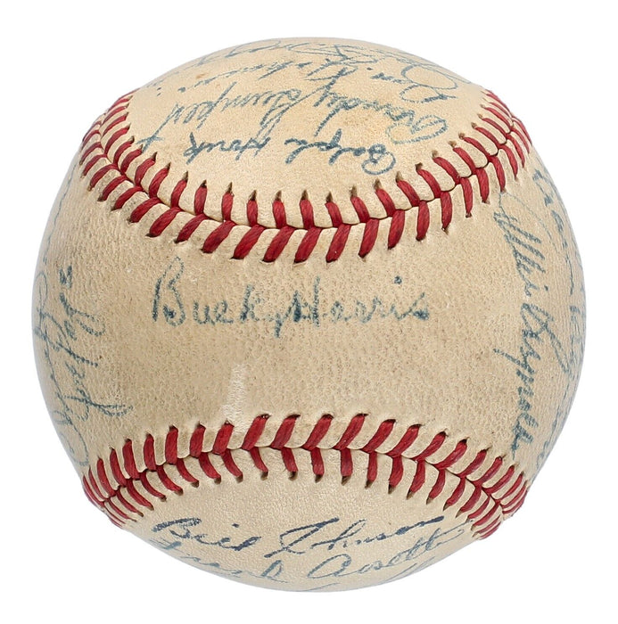 1947 New York Yankees World Series Champs Team Signed Baseball JSA COA