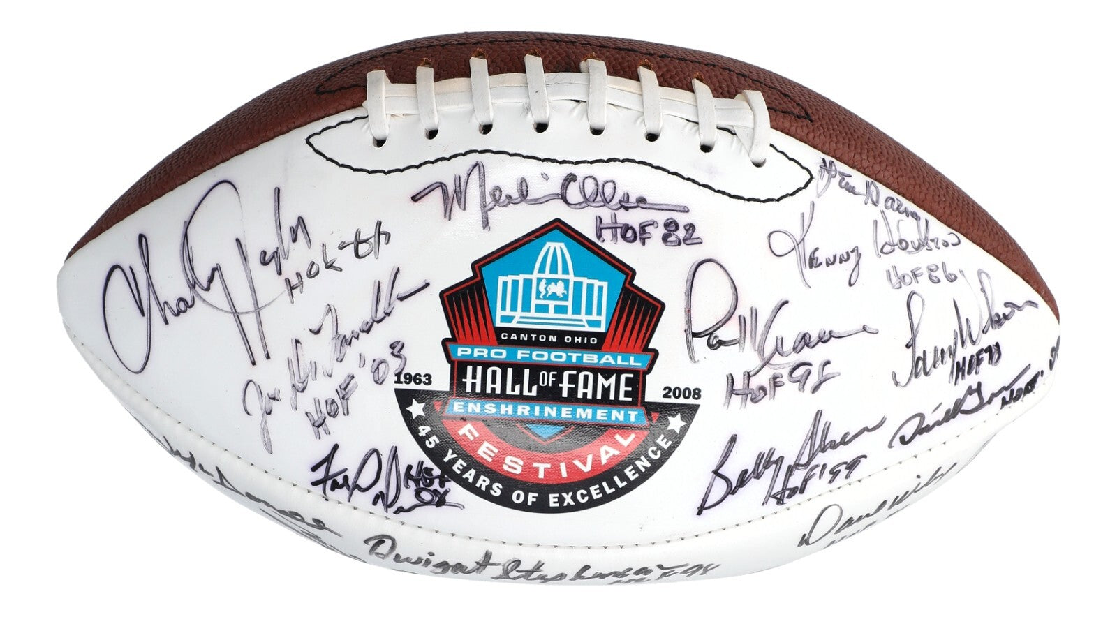 2008 Hall Of Fame Induction Multi Signed NFL Football 34 Sigs Beckett COA