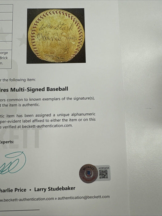 1934 All Star Game Umpires Signed Game Used Baseball Beckett COA