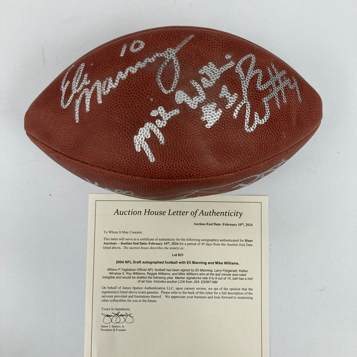 Eli Manning 2004 NFL Draft Multi Signed NFL Wilson Authentic Football JSA COA