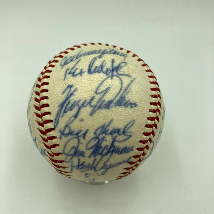 1969 Chicago Cubs Team Signed Vintage National League Baseball Ernie Banks JSA