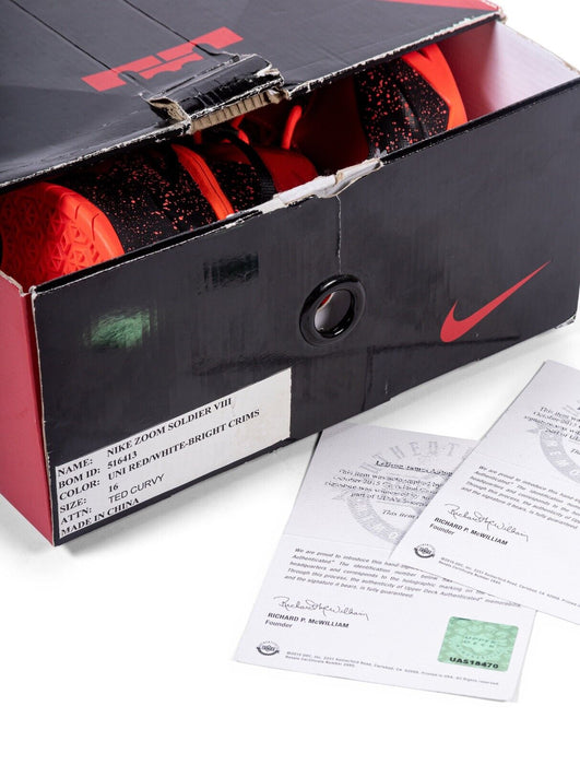 Lebron James Signed 2014 Game Issued Nike Zoom Soldier Sneakers Shoes UDA COA