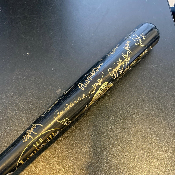 2003 Yankees Team Signed World Series Bat Derek Jeter Mariano Rivera MLB Holo