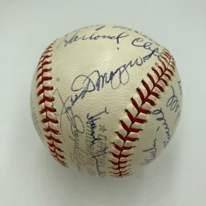 Hank Greenberg Joe Dimaggio 1960's Hall Of Fame Multi Signed Baseball JSA COA