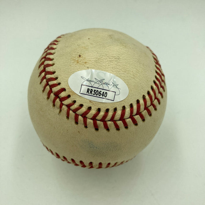 Warren Spahn Playing Days Signed 1950's American League Baseball JSA COA