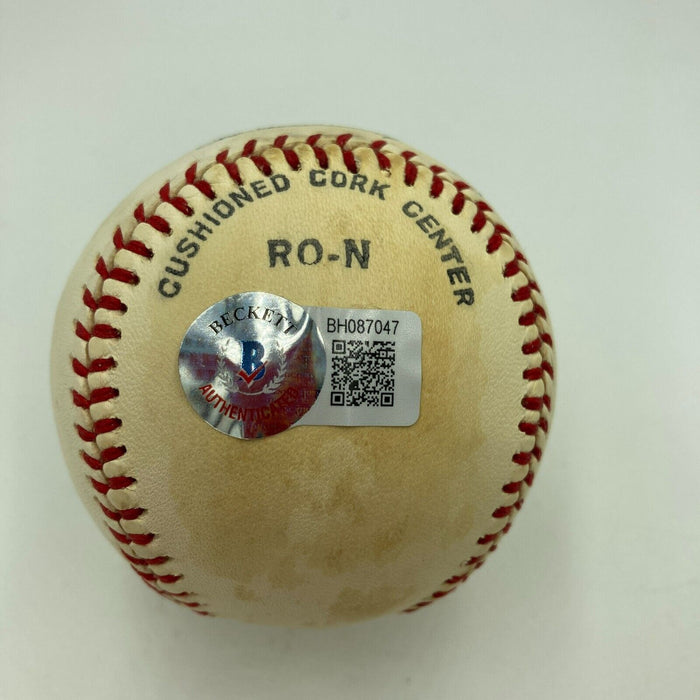 Lou Brock Signed Vintage National League Feeney Baseball Beckett Hologram