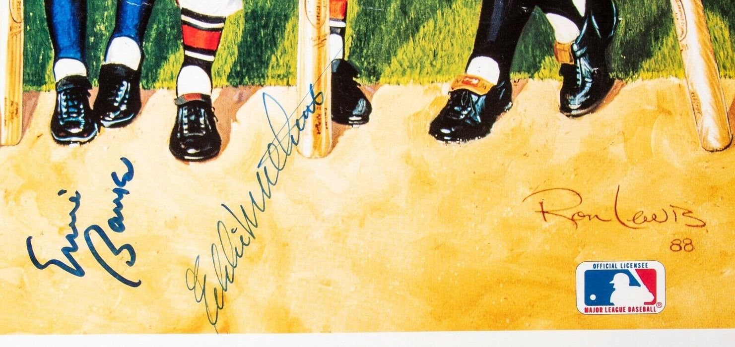 Mickey Mantle Ted Williams Willie Mays Signed 500 Home Run Photo CREASED JSA COA