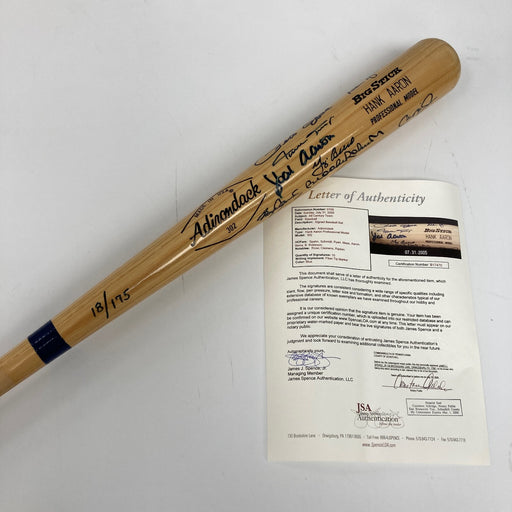 Mint All Century Team Signed Bat 10 Sigs With Willie Mays & Hank Aaron JSA COA