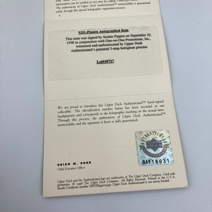 Scottie Pippen Signed 1996 Olympics Team USA Basketball UDA Upper Deck COA