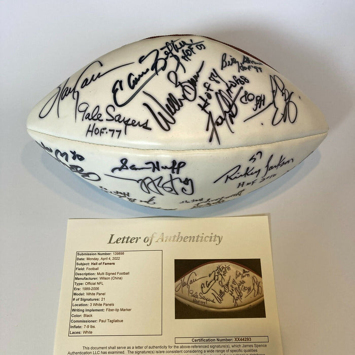 Hall Of Fame Legends Multi Signed Football With 21 Sigs JSA COA