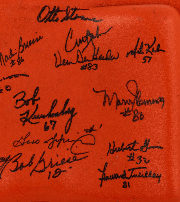 1972 Miami Dolphins Super Bowl Champs Team Signed Orange Bowl Seatback JSA COA