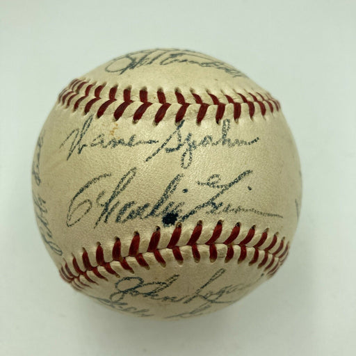 Nice 1953 Milwaukee Braves Team Signed National League Baseball JSA COA