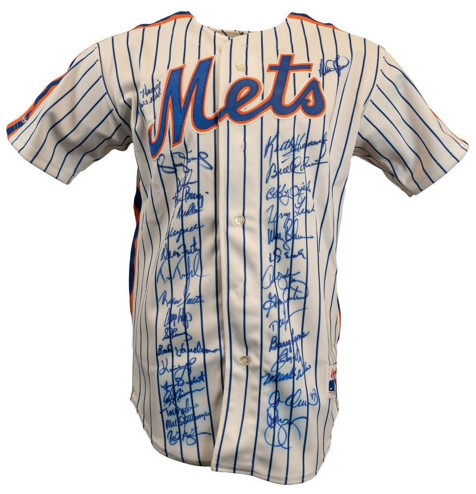 1986 New York Mets World Series Champs Team Signed Authentic Jersey PSA DNA COA