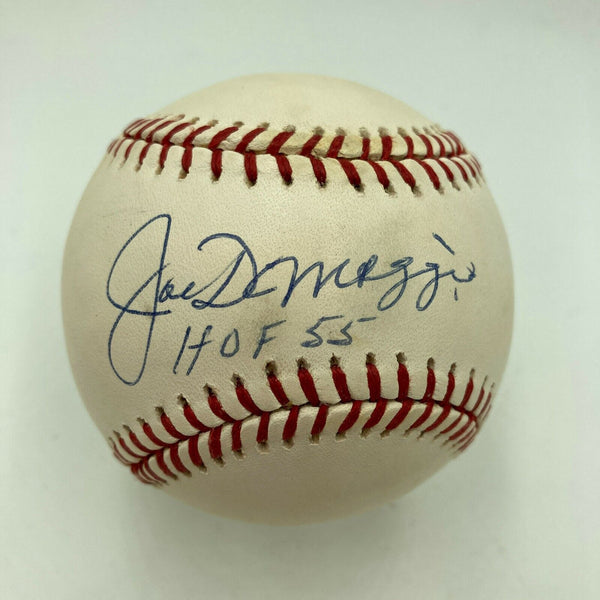 Joe Dimaggio "Hall Of Fame 1955" Signed American League Baseball JSA COA