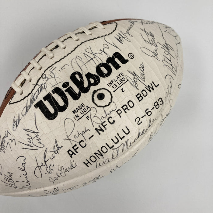 1983 AFC Pro Bowl Team Signed Official Wilson Football 50 Sigs JSA COA