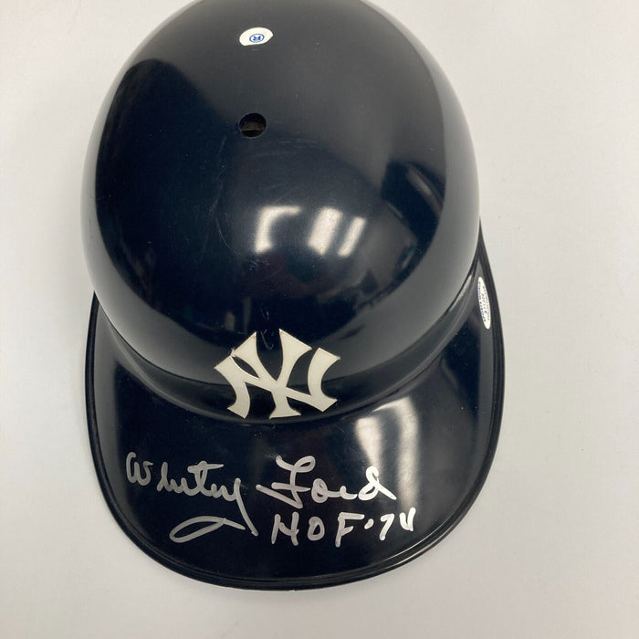 Whitey Ford HOF 1974 Signed Authentic New York Yankees Game Model Helmet JSA