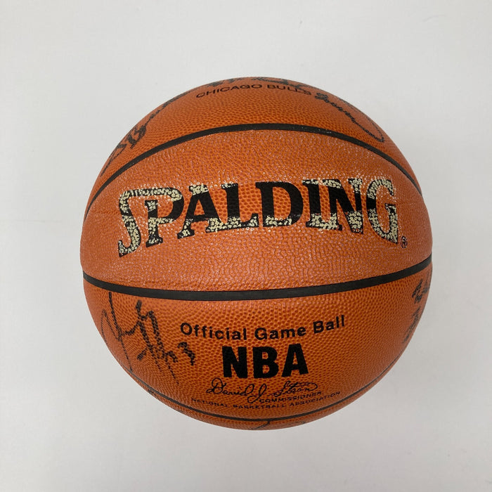 1997-98 Chicago Bulls NBA Champs Team Signed Game Basketball The Last Dance JSA