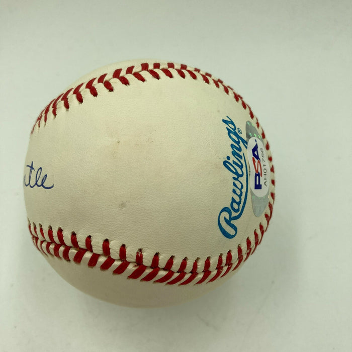Beautiful Mickey Mantle Signed American League Baseball PSA DNA Graded MINT 9