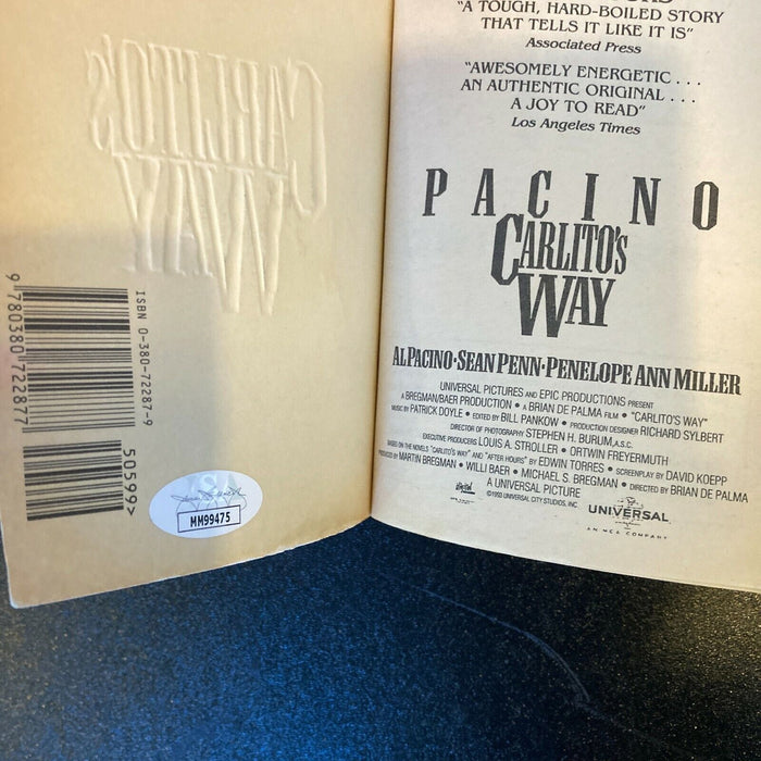 Al Pacino Signed Autographed Carlito's Way Book With JSA COA