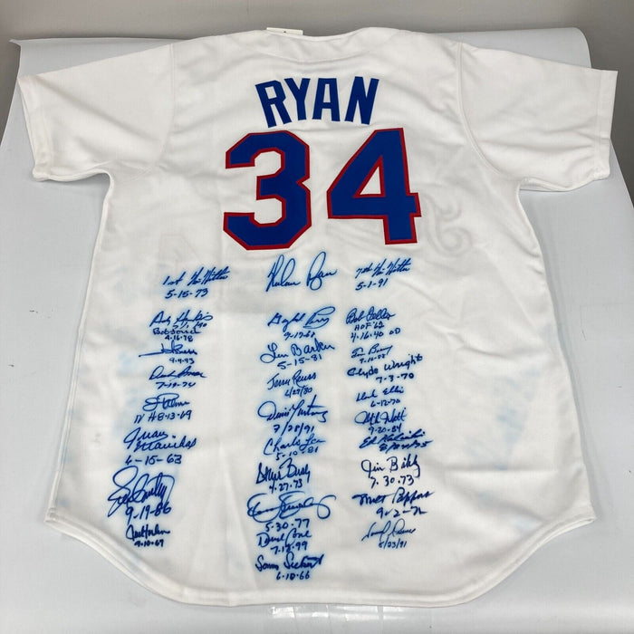 Incredible No Hitter Perfect Game Signed Nolan Ryan Jersey 27 Sigs PSA DNA COA