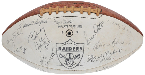 1970 Oakland Raiders Team Signed Spalding AFL Vintage Football Beckett COA